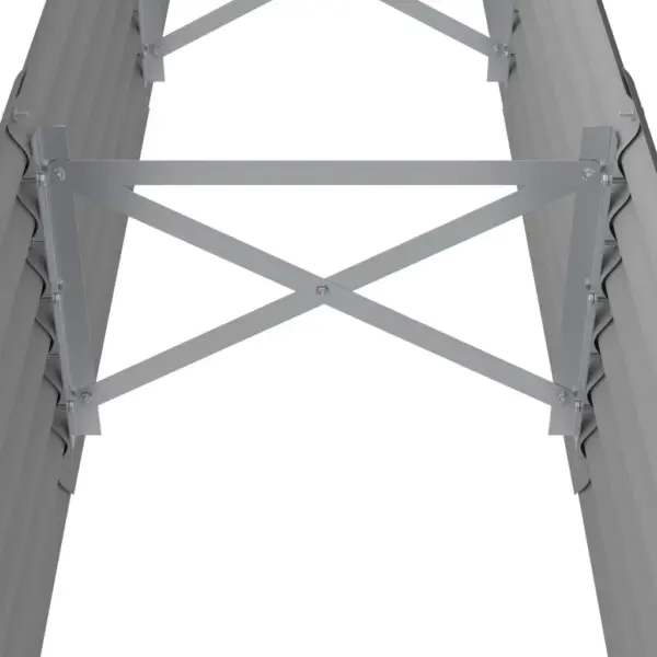 Hall galvaniseeritud terasest aia taimelava, ovaalne, 224 x 40 x 36 cm – 5