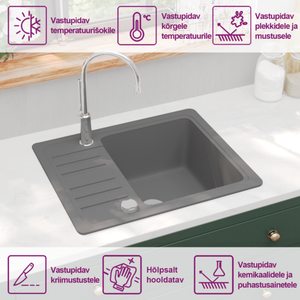 Hall üheosaline graniitköögivalamu, kapipealne, 575 x 460 mm – 9