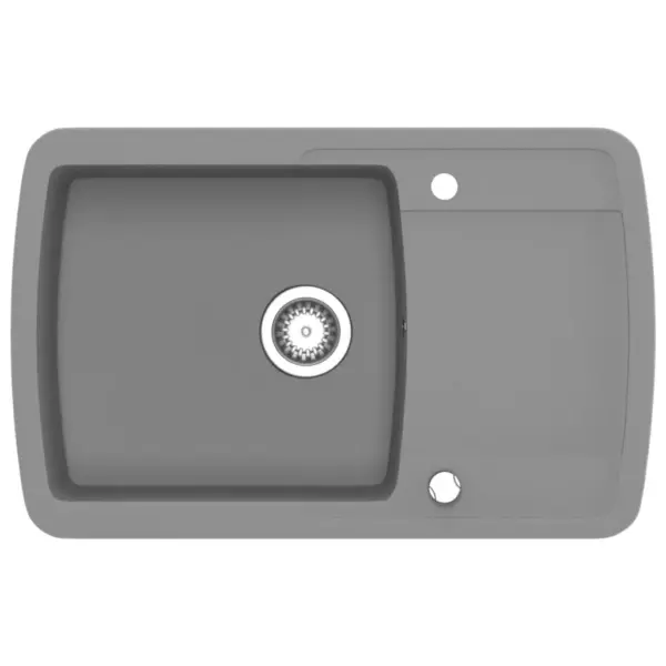 Ühepoolne graniitkoostisega köögivalamu, hall, kapipealne, ümberpööratav, 780 x 500 mm – 2