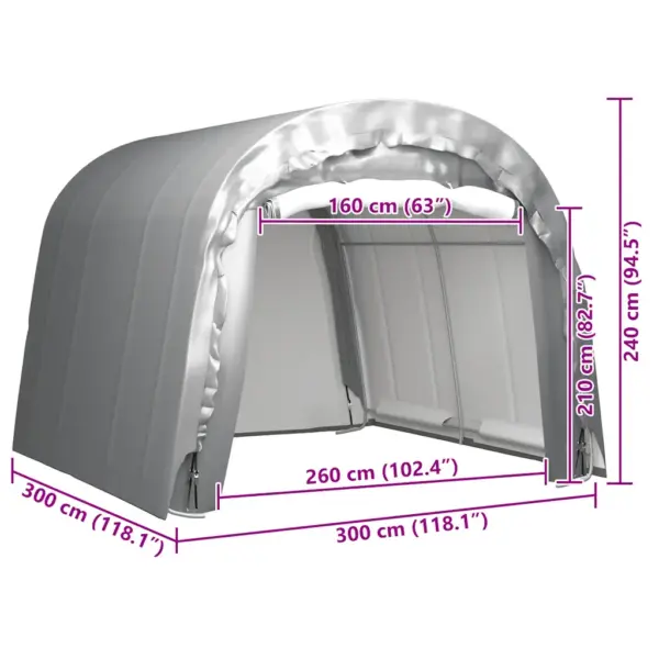 Hall veekindel hoiutelk õueseadmetele, 300 x 300 x 240 cm, PE kate ja tsingitud terasraam – 5