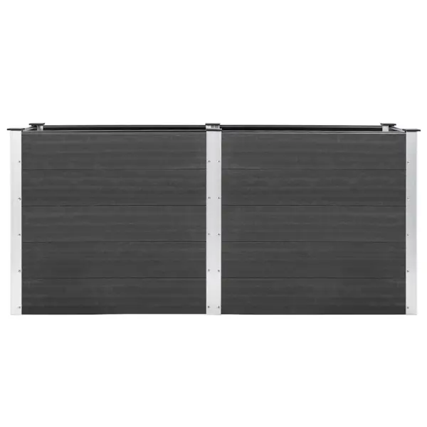 Kõrgendatud taimelava aeda, hall WPC ja teras, 200 x 50 x 91 cm – 3