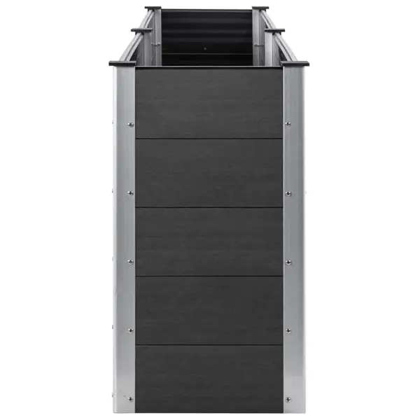 Kõrgendatud taimelava aeda, hall WPC ja teras, 200 x 50 x 91 cm – 4