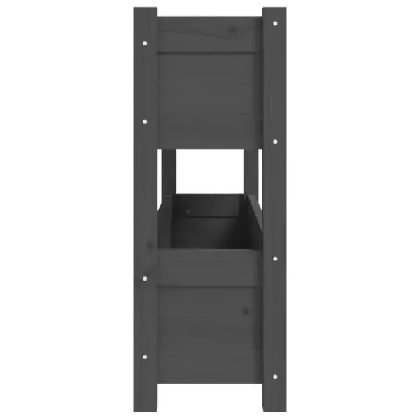 Kahetasandiline hall taimekast, männipuit, 112 x 25 x 66 cm – 6