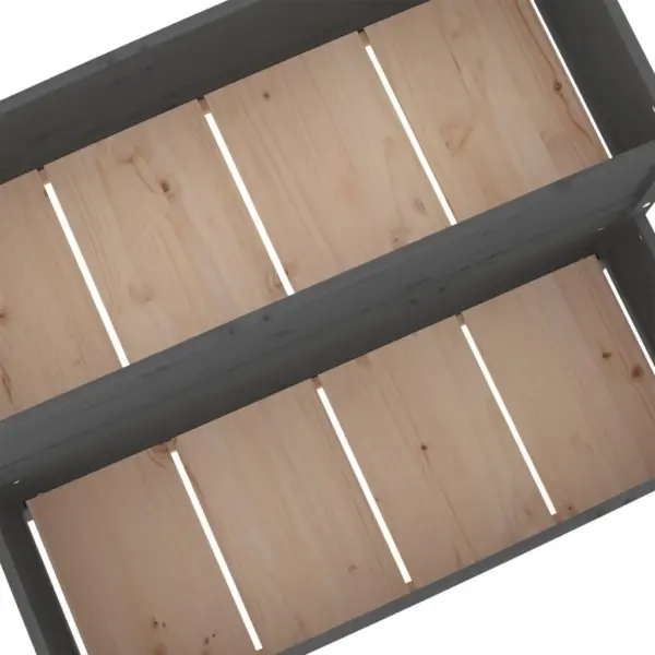 Kahetasandiline taimekast rõdule ja aeda, hall männipuit, 110 x 84 x 75 cm – 7