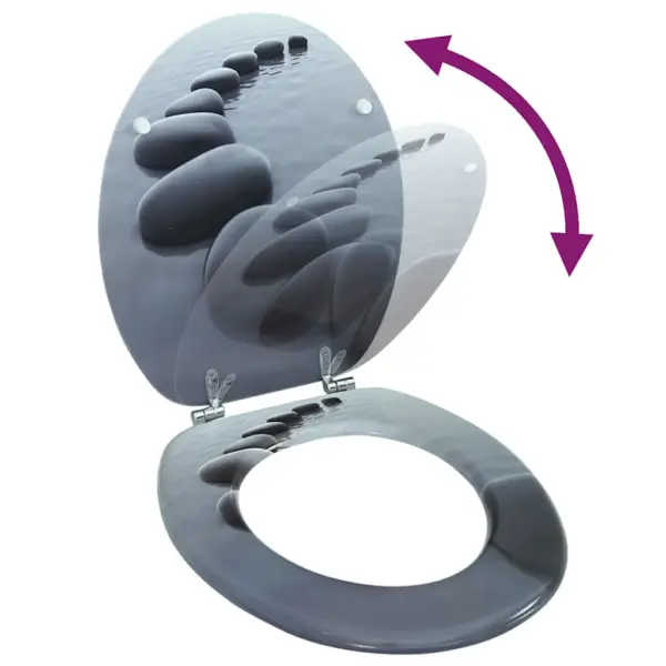 Hall kivimustriga MDF WC-prilllaud, 43,7 x 37,8 cm, reguleeritavate hingedega – 7