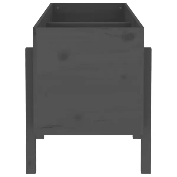 Kõrgendatud aia taimelava, hall männipuidust, 121 x 50 x 57 cm – 4