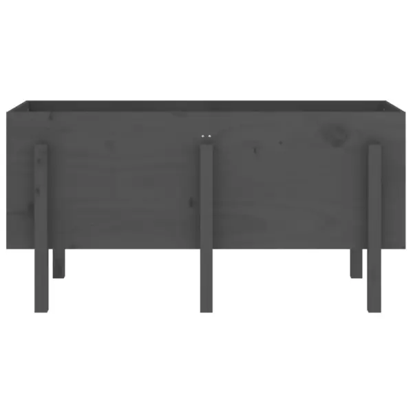 Kõrgendatud aia taimelava, hall männipuidust, 121 x 50 x 57 cm – 5