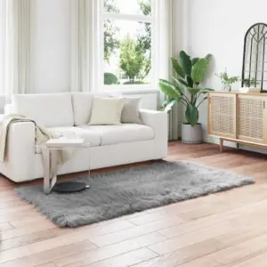 Eriti pehme kunstlambanahast vaip Tafalla, hall, 100 x 200 cm, polüester