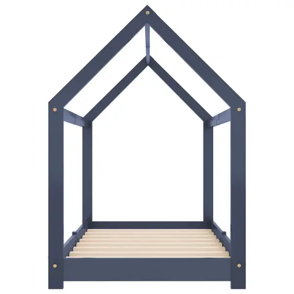 Lastevoodi raam puuonni stiilis, hall männipuit, 70 x 140 cm – 5