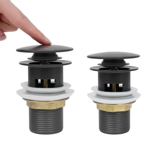 Lükatav valamu äravool ülevoolufunktsiooniga, hall, tsink ja messing, 6,4 x 6,4 x 9,1 cm, 1¼” – 5