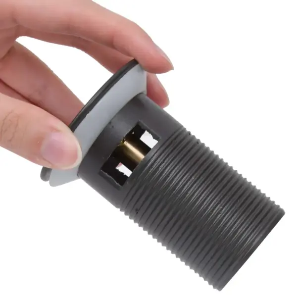 Lükatav valamu äravool ülevoolufunktsiooniga, hall, tsink ja messing, 6,4 x 6,4 x 9,1 cm, 1¼” – 6