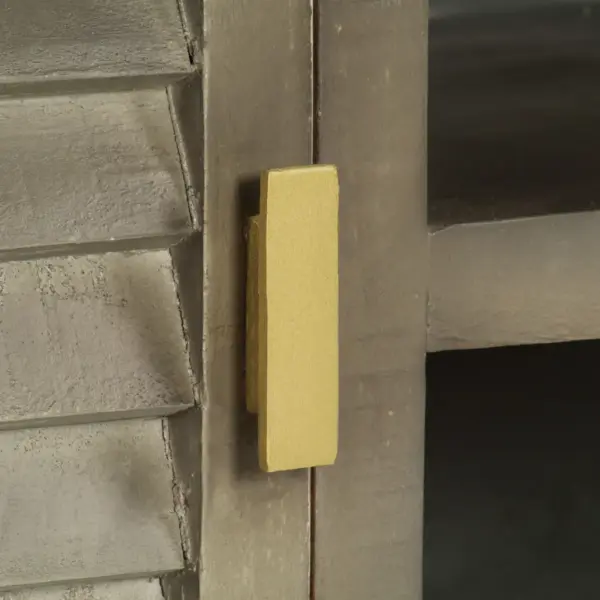 Hall mangopuust telerikapp messingtoonis terasjalgadel, 2 ukse ja 2 riiuliga, 110 x 30 x 48 cm – 5