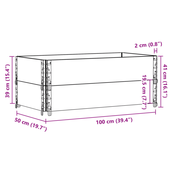 Virnastatav hall puidust taimekast avatud põhjaga, männipuit, 100 x 50 x 41 cm – 8