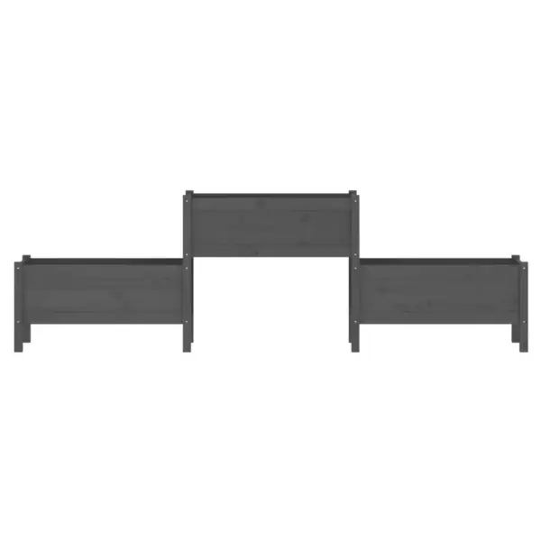 Kolmeosaline kõrge taimekast, hall männpuidust, 245,5 x 44 x 75 cm – 4