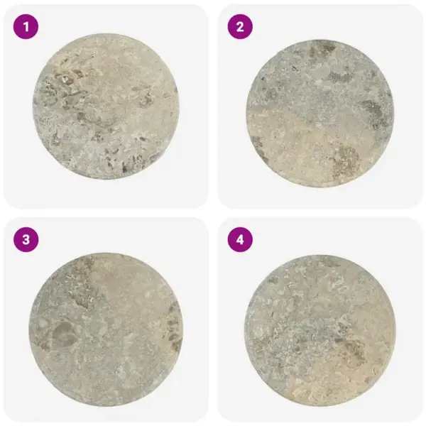 Ümmargune hall marmorist lauaplaat, Ø 50 x 2,5 cm – 4