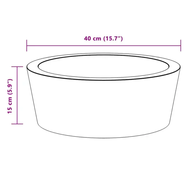 Hall marmorist ümar valamu vannituppa, Ø40 x 15 cm – 8