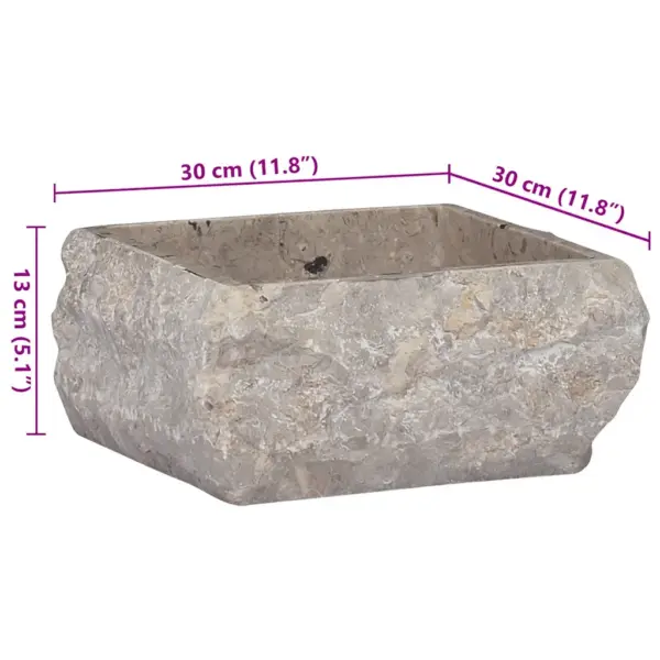 Hall ruudukujuline marmorist valamu, 30 x 30 x 13 cm – 9