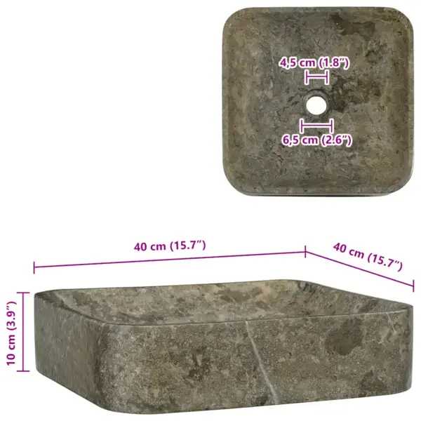 Hall marmorist valamu, 40 x 40 x 10 cm – 7