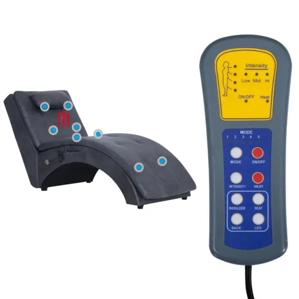 Massaažikanapee soojendusfunktsiooniga, hall kunstseemisnahk, padjaga – 9