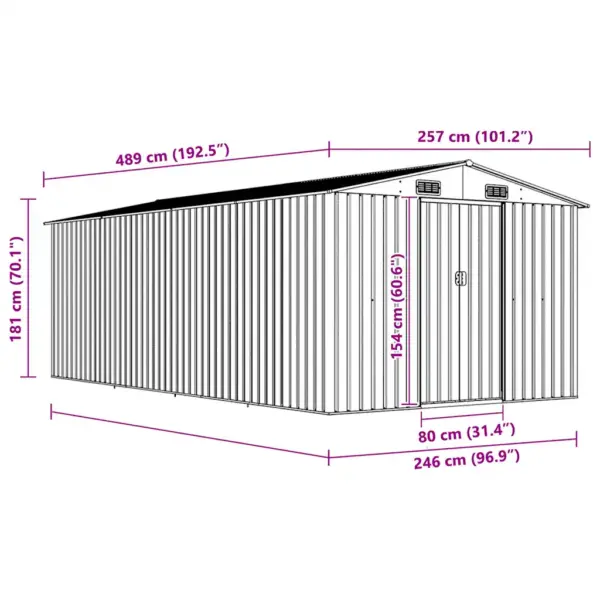 Hall metallist aiakuur topelt lükandustega, 257 x 489 x 181 cm – 9