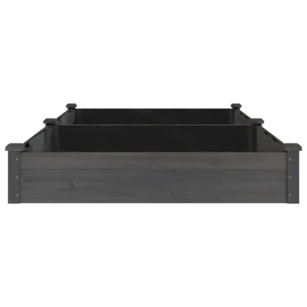 Hall voodriga aia taimelava, tugev nulupuit, avatud põhjaga, 240 x 120 x 25 cm – 5