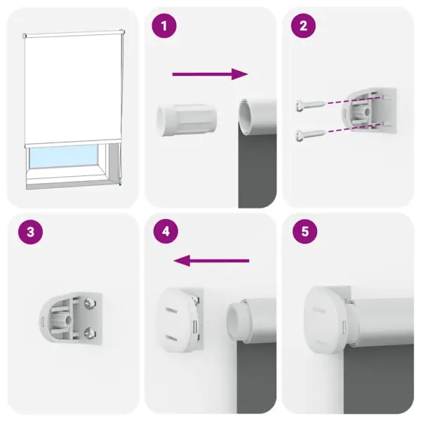 Hall pimendav ruloo kettimehhanismiga, 60 x 130 cm, kanga laius 55,7 cm, 100% polüester – 7