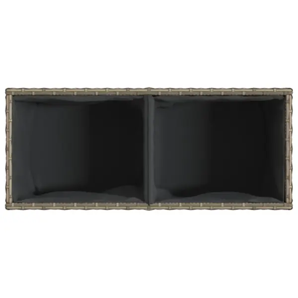 Hall polürotangist taimekast 2 riidest kotiga, 72 x 30 x 32 cm – 8