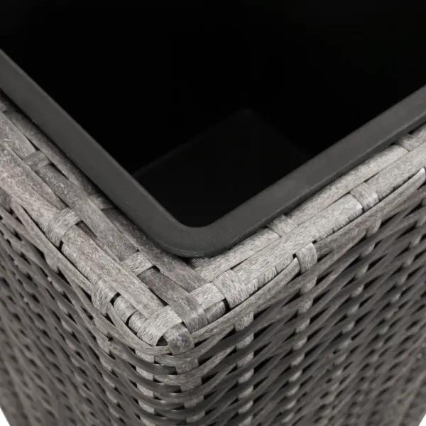 Hall polürotangist taimekastide komplekt, 3 tk, eemaldatavate sisepottidega – 5