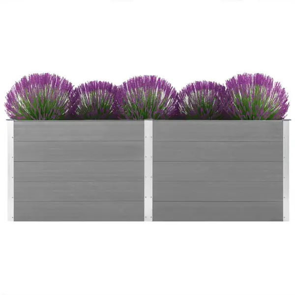 Hall ilmastikukindel taimelava aeda, puidu-plasti segu ja teras, 250 x 100 x 91 cm - 3