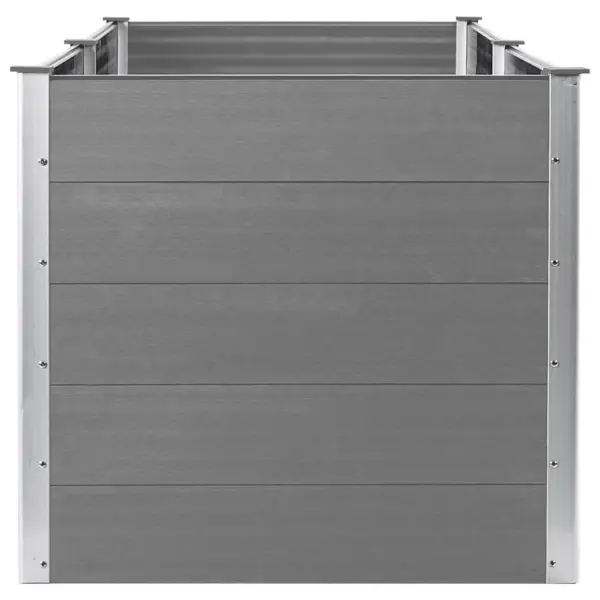 Hall ilmastikukindel taimelava aeda, puidu-plasti segu ja teras, 250 x 100 x 91 cm - 5