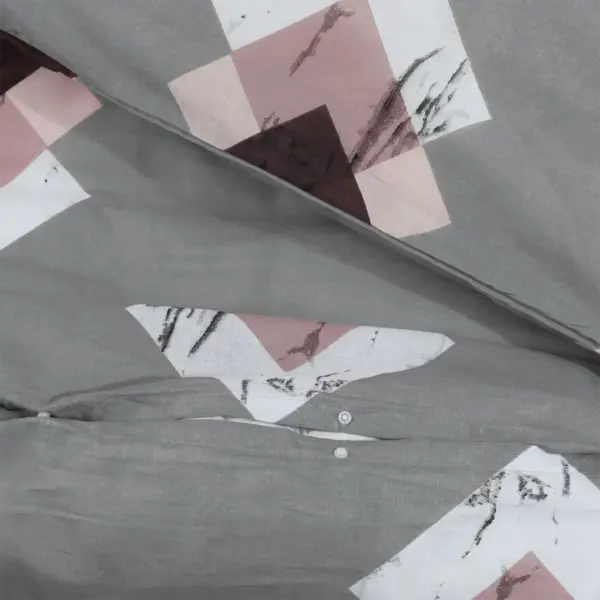 Hall puuvillane voodipesukomplekt geomeetrilise mustriga, 3-osaline, tekikott 200 x 220 cm, padjapüürid 80 x 80 cm – 4