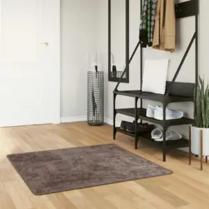 Hall ruutvaip Marsa, madal karv, libisemisvastase PVC põhjaga, 100 x 100 cm