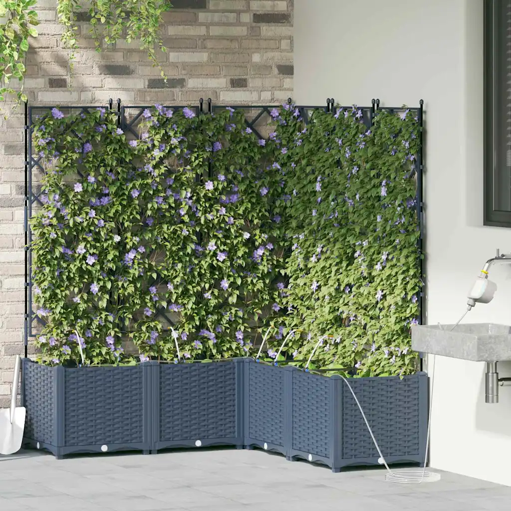 Hall terasest trellisega aiaistutusnõu, 40 x 40 x 125,5 cm