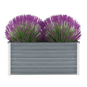 Metallist taimelava avatud põhjaga, hall tsingitud teras, 100 x 40 x 45 cm