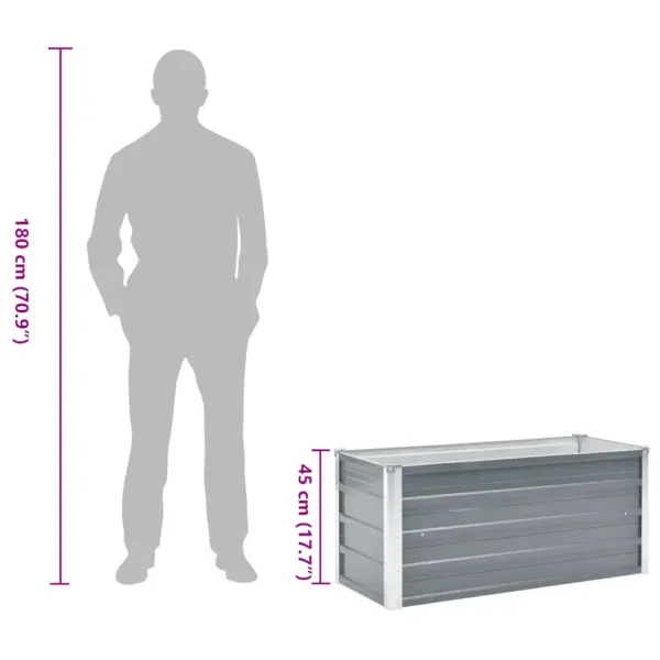 Metallist taimelava avatud põhjaga, hall tsingitud teras, 100 x 40 x 45 cm – 8