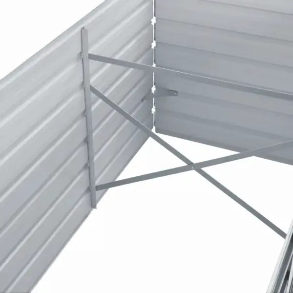 Hall tsingitud terasest taimelava avatud alaosaga, 320 x 80 x 77 cm – 5