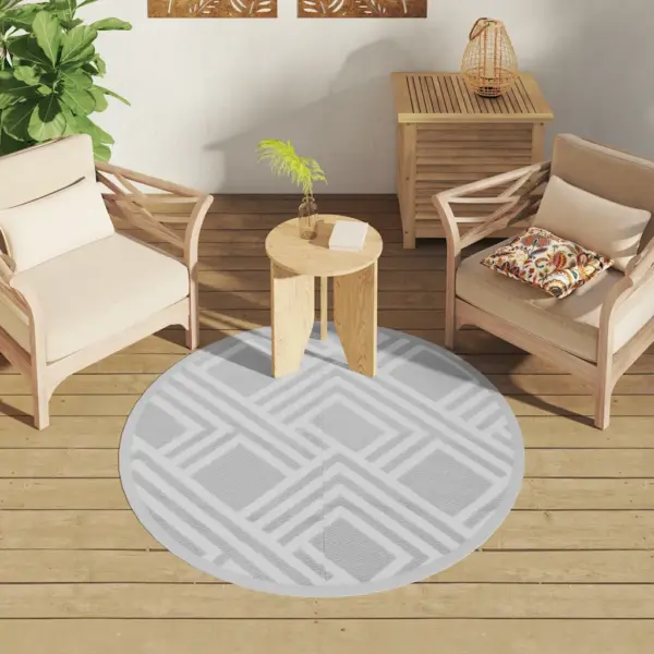 Ümberpööratav hall õuevaip ARAKIL, Ø 120 cm, polüpropüleen – 3