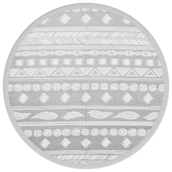 Ümberpööratav hall õuevaip ARAKIL, jacquard-mustriga, Ø 160 cm, polüpropüleen – 2