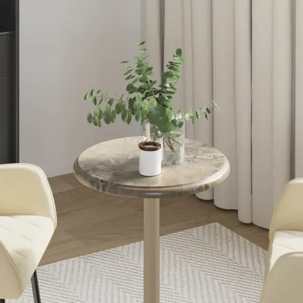 Hall ümmargune marmorist lauaplaat, Ø 40 x 2,5 cm – 3