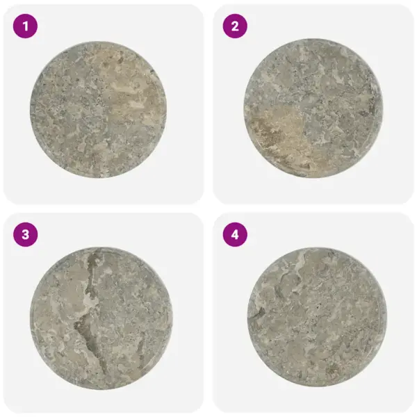Hall ümmargune marmorist lauaplaat, Ø 40 x 2,5 cm – 6
