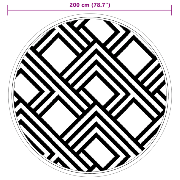 Ümmargune õuevaip ARAKIL, hall jacquard-muster, Ø 200 cm, polüpropüleen – 6