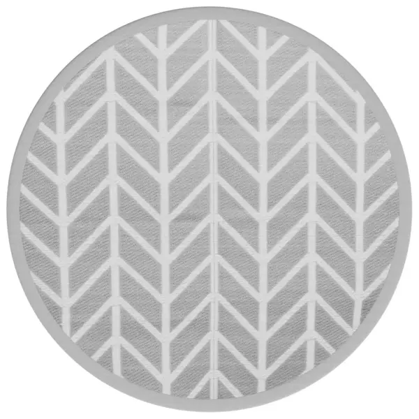 Ümmargune õuevaip ARAKIL, hall jacquard-muster, Ø 120 cm, polüpropüleen – 2