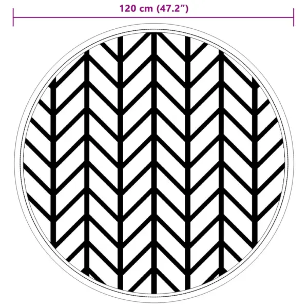 Ümmargune õuevaip ARAKIL, hall jacquard-muster, Ø 120 cm, polüpropüleen – 6