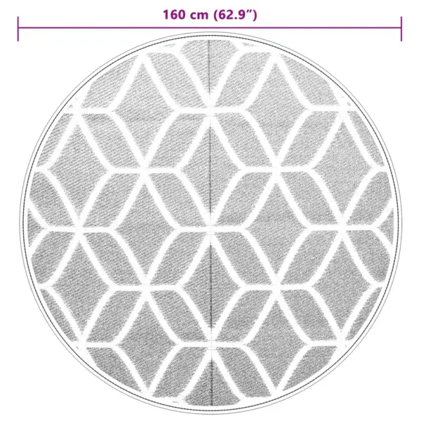 Hall ümmargune õuevaip ARAKIL, jacquard-mustriga, Ø 160 cm, polüpropüleen – 6