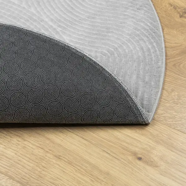 Hall ümmargune lühikese karvaga vaip IZA, libisemiskindel, Ø 80 cm – 5