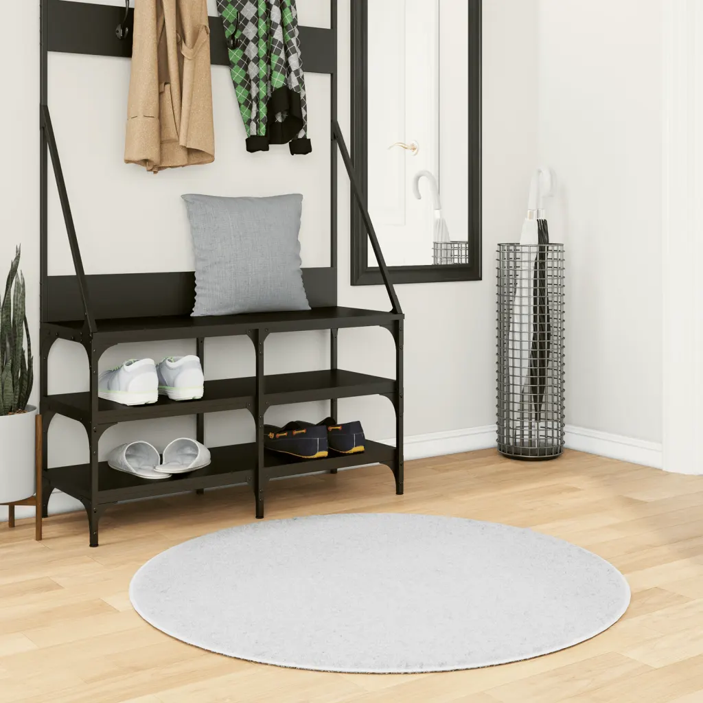 Ümmargune lühikese karvaga vaip OVIEDO, hall, Ø 100 cm, 100% polüester