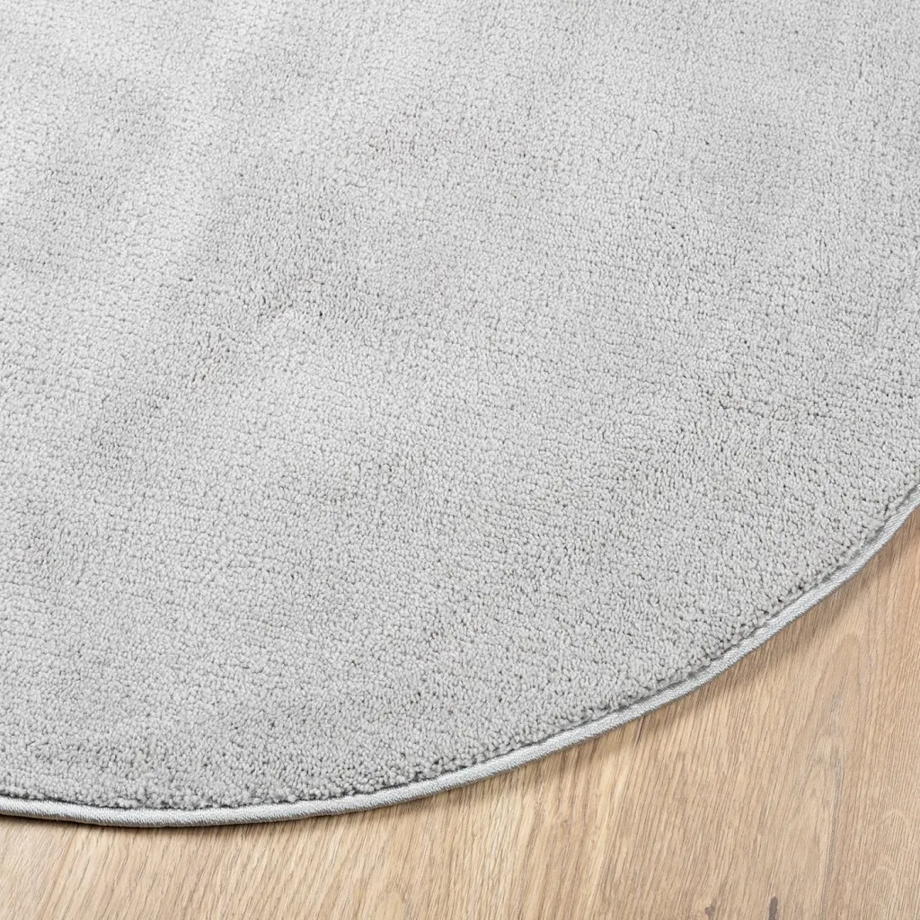 Ümmargune lühikese karvaga vaip OVIEDO, hall, Ø 100 cm, 100% polüester