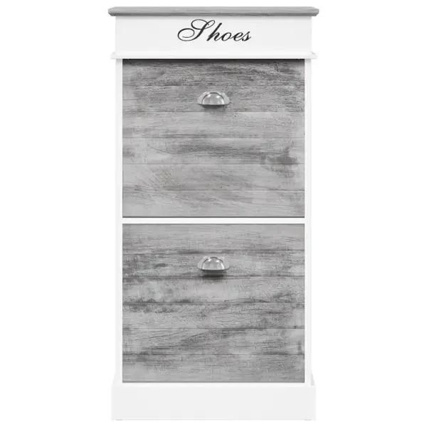 Hall-valge paulowniapuidust kingakapp 2 kallutatava sahtliga, 50 x 28 x 98 cm – 4