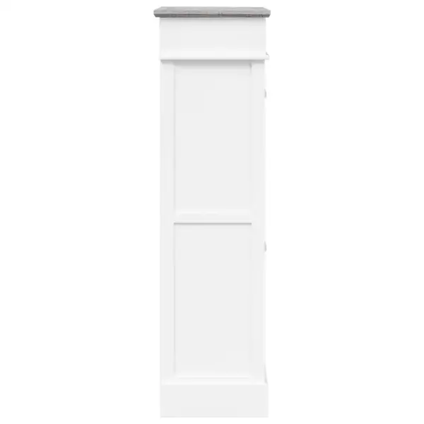 Hall-valge paulowniapuidust kingakapp 2 kallutatava sahtliga, 50 x 28 x 98 cm – 5