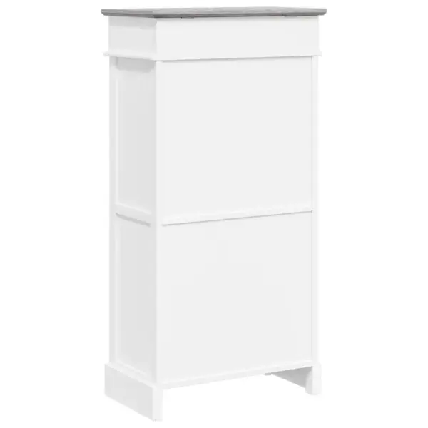 Hall-valge paulowniapuidust kingakapp 2 kallutatava sahtliga, 50 x 28 x 98 cm – 6